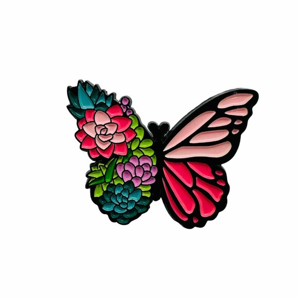 🤩Butterfly & Succulent Enamel Pin Accessory Colorful insect brooch🤩 - Picture 4 of 6